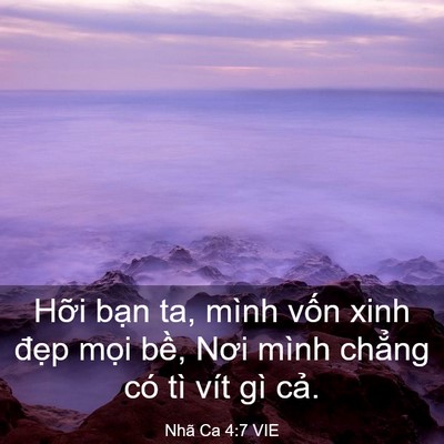 Picture 03 - Nhã Ca 4:7 VIE - Hỡi bạn ta, mình vốn xinh đẹp mọi - Bible Verse Picture