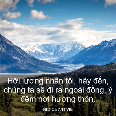 Picture 03 - Nhã Ca 7:11 VIE - Hỡi lương nhân tôi, hãy đến, chúng ta - Bible Verse Picture