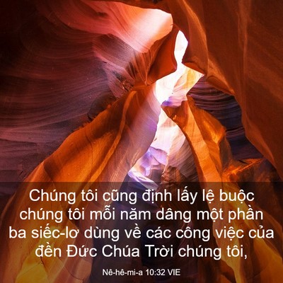 Picture 03 - Nê-hê-mi-a 10:32 VIE - Chúng tôi cũng định lấy lệ buộc - Bible Verse Picture