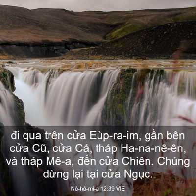 Picture 03 - Nê-hê-mi-a 12:39 VIE - đi qua trên cửa Eùp-ra-im, gần bên cửa - Bible Verse Picture