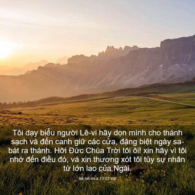 Picture 03 - Nê-hê-mi-a 13:22 VIE - Tôi dạy biểu người Lê-vi hãy dọn - Bible Verse Picture