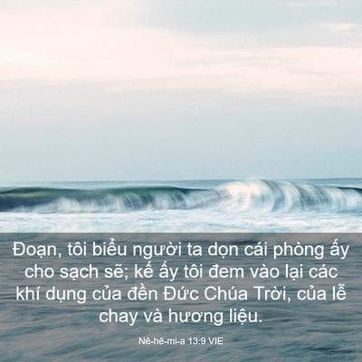 Picture 03 - Nê-hê-mi-a 13:9 VIE - Đoạn, tôi biểu người ta dọn cái - Bible Verse Picture