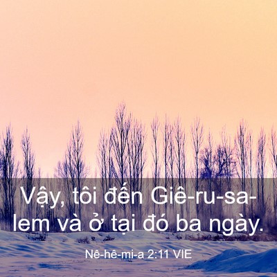 Picture 03 - Nê-hê-mi-a 2:11 VIE - Vậy, tôi đến Giê-ru-sa-lem và ở tại - Bible Verse Picture