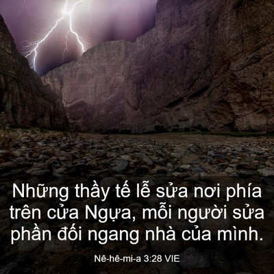 Picture 03 - Nê-hê-mi-a 3:28 VIE - Những thầy tế lễ sửa nơi phía trên - Bible Verse Picture