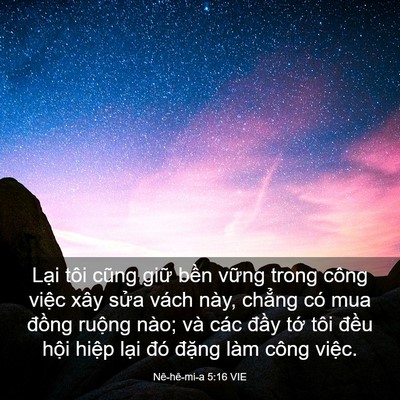 Picture 03 - Nê-hê-mi-a 5:16 VIE - Lại tôi cũng giữ bền vững trong công - Bible Verse Picture