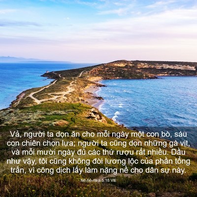 Picture 03 - Nê-hê-mi-a 5:18 VIE - Vả, người ta dọn ăn cho mỗi ngày một - Bible Verse Picture