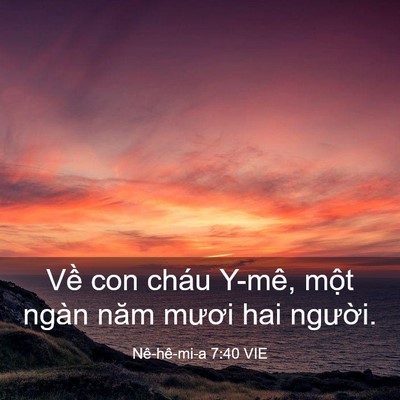 Picture 03 - Nê-hê-mi-a 7:40 VIE - Về con cháu Y-mê, một ngàn năm mươi hai - Bible Verse Picture