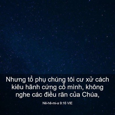 Picture 03 - Nê-hê-mi-a 9:16 VIE - Nhưng tổ phụ chúng tôi cư xử cách - Bible Verse Picture