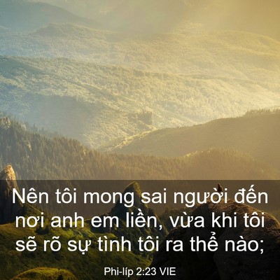 Picture 03 - Phi-líp 2:23 VIE - Nên tôi mong sai người đến nơi anh em - Bible Verse Picture