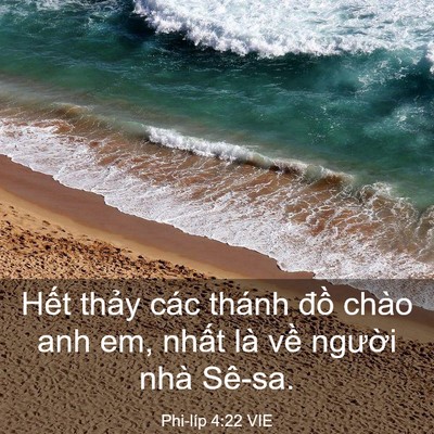 Picture 03 - Phi-líp 4:22 VIE - Hết thảy các thánh đồ chào anh em, - Bible Verse Picture