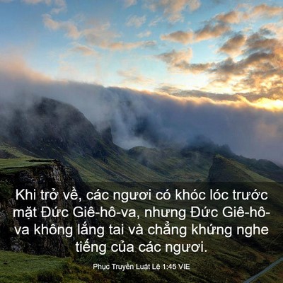 Picture 03 - Phục Truyền Luật Lệ 1:45 VIE - Khi trở về, các ngươi có khóc lóc - Bible Verse Picture