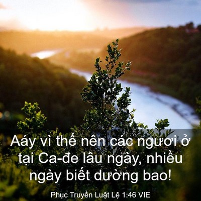 Picture 03 - Phục Truyền Luật Lệ 1:46 VIE - Aáy vì thế nên các ngươi ở tại Ca-đe - Bible Verse Picture