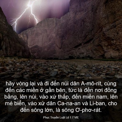 Picture 03 - Phục Truyền Luật Lệ 1:7 VIE - hãy vòng lại và đi đến núi dân - Bible Verse Picture