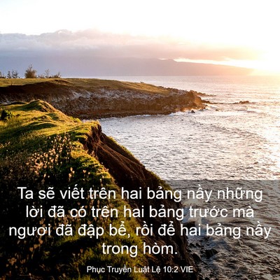 Picture 03 - Phục Truyền Luật Lệ 10:2 VIE - Ta sẽ viết trên hai bảng nầy những - Bible Verse Picture