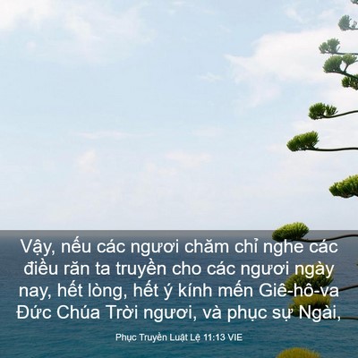 Picture 03 - Phục Truyền Luật Lệ 11:13 VIE - Vậy, nếu các ngươi chăm chỉ nghe các - Bible Verse Picture