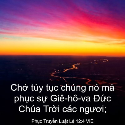 Picture 03 - Phục Truyền Luật Lệ 12:4 VIE - Chớ tùy tục chúng nó mà phục sự - Bible Verse Picture