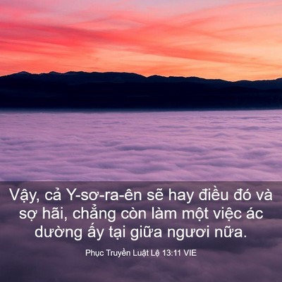 Picture 03 - Phục Truyền Luật Lệ 13:11 VIE - Vậy, cả Y-sơ-ra-ên sẽ hay điều đó - Bible Verse Picture