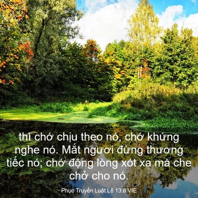 Picture 03 - Phục Truyền Luật Lệ 13:8 VIE - thì chớ chịu theo nó, chớ khứng nghe - Bible Verse Picture