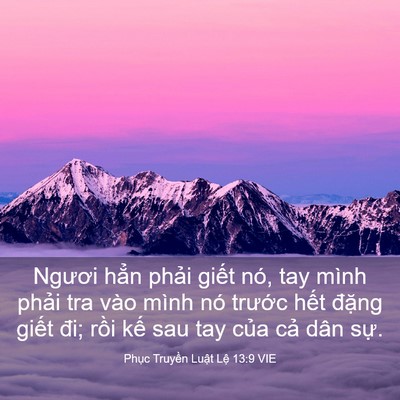 Picture 03 - Phục Truyền Luật Lệ 13:9 VIE - Ngươi hẳn phải giết nó, tay mình phải - Bible Verse Picture