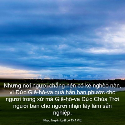 Picture 03 - Phục Truyền Luật Lệ 15:4 VIE - Nhưng nơi ngươi chẳng nên có kẻ nghèo - Bible Verse Picture