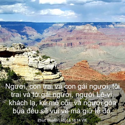 Picture 03 - Phục Truyền Luật Lệ 16:14 VIE - Ngươi, con trai và con gái ngươi, tôi trai - Bible Verse Picture