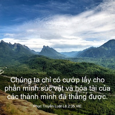 Picture 03 - Phục Truyền Luật Lệ 2:35 VIE - Chúng ta chỉ có cướp lấy cho phần - Bible Verse Picture
