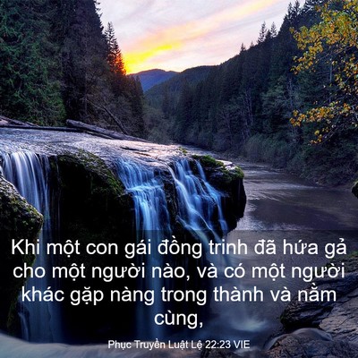Picture 03 - Phục Truyền Luật Lệ 22:23 VIE - Khi một con gái đồng trinh đã hứa gả - Bible Verse Picture