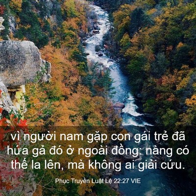 Picture 03 - Phục Truyền Luật Lệ 22:27 VIE - vì người nam gặp con gái trẻ đã hứa - Bible Verse Picture