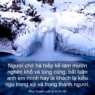 Picture 03 - Phục Truyền Luật Lệ 24:14 VIE - Ngươi chớ hà hiếp kẻ làm mướn nghèo - Bible Verse Picture