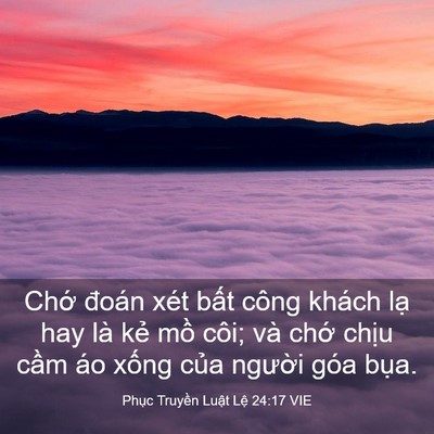 Picture 03 - Phục Truyền Luật Lệ 24:17 VIE - Chớ đoán xét bất công khách lạ hay là - Bible Verse Picture