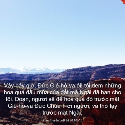 Picture 03 - Phục Truyền Luật Lệ 26:10 VIE - Vậy bây giờ, Đức Giê-hô-va ôi! tôi - Bible Verse Picture