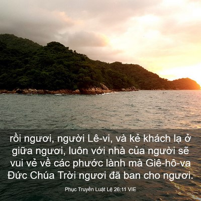 Picture 03 - Phục Truyền Luật Lệ 26:11 VIE - rồi ngươi, người Lê-vi, và kẻ khách - Bible Verse Picture