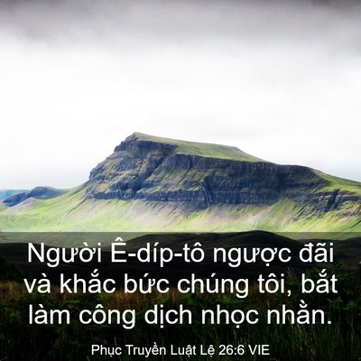 Picture 03 - Phục Truyền Luật Lệ 26:6 VIE - Người Ê-díp-tô ngược đãi và khắc - Bible Verse Picture