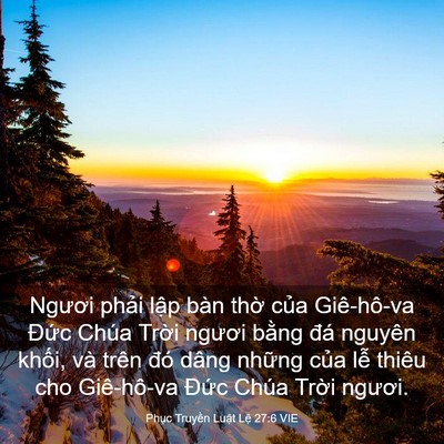 Picture 03 - Phục Truyền Luật Lệ 27:6 VIE - Ngươi phải lập bàn thờ của Giê-hô-va - Bible Verse Picture