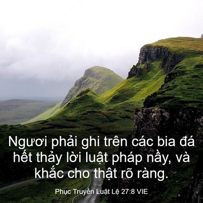 Picture 03 - Phục Truyền Luật Lệ 27:8 VIE - Ngươi phải ghi trên các bia đá hết - Bible Verse Picture