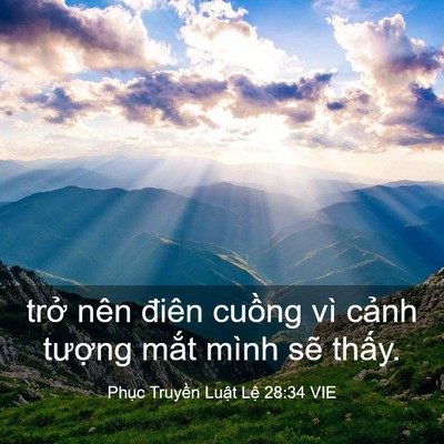 Picture 03 - Phục Truyền Luật Lệ 28:34 VIE - trở nên điên cuồng vì cảnh tượng - Bible Verse Picture