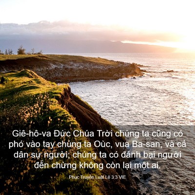 Picture 03 - Phục Truyền Luật Lệ 3:3 VIE - Giê-hô-va Đức Chúa Trời chúng ta cũng - Bible Verse Picture