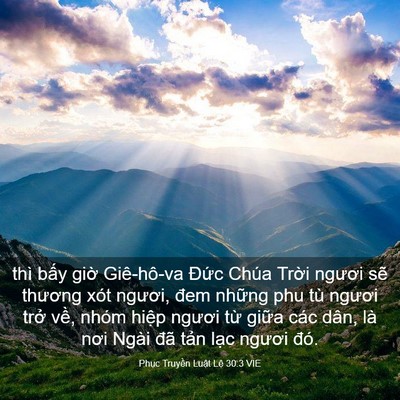 Picture 03 - Phục Truyền Luật Lệ 30:3 VIE - thì bấy giờ Giê-hô-va Đức Chúa Trời - Bible Verse Picture