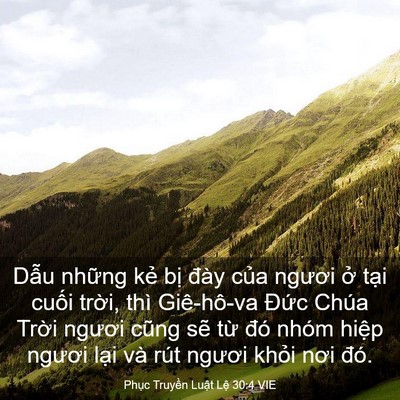 Picture 03 - Phục Truyền Luật Lệ 30:4 VIE - Dẫu những kẻ bị đày của ngươi ở - Bible Verse Picture