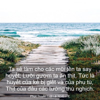 Picture 03 - Phục Truyền Luật Lệ 32:42 VIE - Ta sẽ làm cho các mũi tên ta say huyết; - Bible Verse Picture