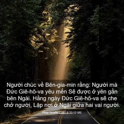 Picture 03 - Phục Truyền Luật Lệ 33:12 VIE - Người chúc về Bên-gia-min rằng: Người - Bible Verse Picture