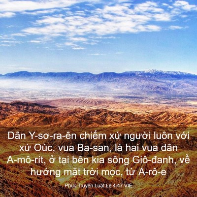 Picture 03 - Phục Truyền Luật Lệ 4:47 VIE - Dân Y-sơ-ra-ên chiếm xứ người luôn - Bible Verse Picture