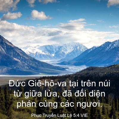 Picture 03 - Phục Truyền Luật Lệ 5:4 VIE - Đức Giê-hô-va tại trên núi từ giữa - Bible Verse Picture