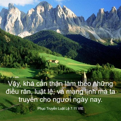 Picture 03 - Phục Truyền Luật Lệ 7:11 VIE - Vậy, khá cẩn thận làm theo những - Bible Verse Picture