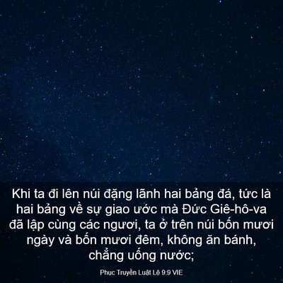 Picture 03 - Phục Truyền Luật Lệ 9:9 VIE - Khi ta đi lên núi đặng lãnh hai bảng - Bible Verse Picture