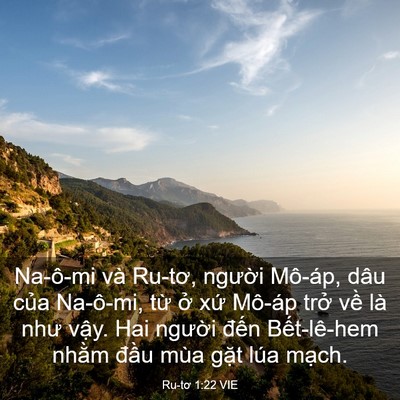 Picture 03 - Ru-tơ 1:22 VIE - Na-ô-mi và Ru-tơ, người Mô-áp, dâu của - Bible Verse Picture