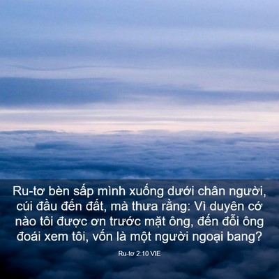 Picture 03 - Ru-tơ 2:10 VIE - Ru-tơ bèn sấp mình xuống dưới chân - Bible Verse Picture