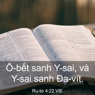 Picture 03 - Ru-tơ 4:22 VIE - Ô-bết sanh Y-sai, và Y-sai sanh - Bible Verse Picture