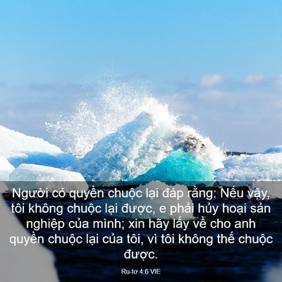 Picture 03 - Ru-tơ 4:6 VIE - Người có quyền chuộc lại đáp rằng: - Bible Verse Picture