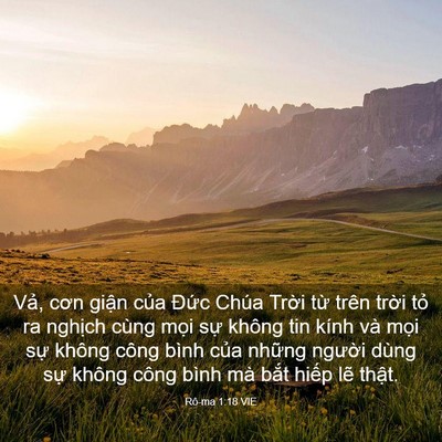 Picture 03 - Rô-ma 1:18 VIE - Vả, cơn giận của Đức Chúa Trời từ - Bible Verse Picture